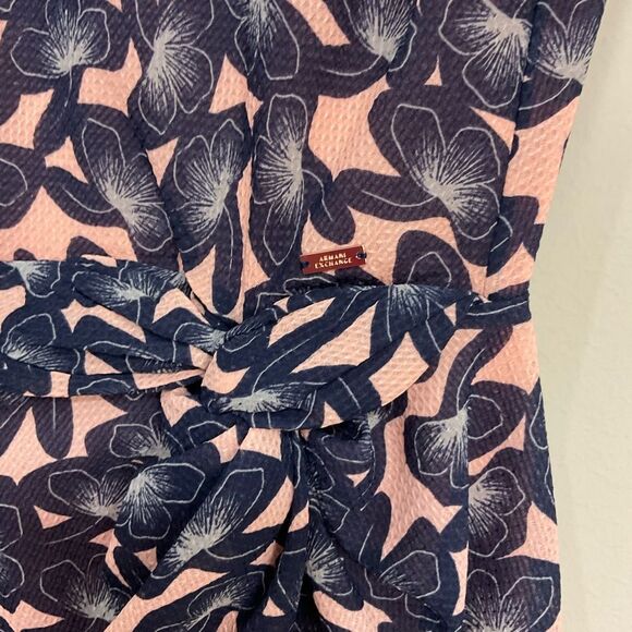 Armani Exchange Floral Dress Pink & Navy Short Sleeve Sheath Sz 4 NWT - Picture 4 of 9